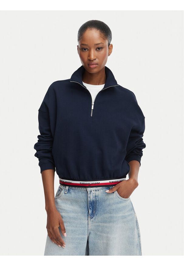 Tommy Jeans Bluza DW0DW23144 Granatowy Regular Fit. Kolor: niebieski. Materiał: bawełna
