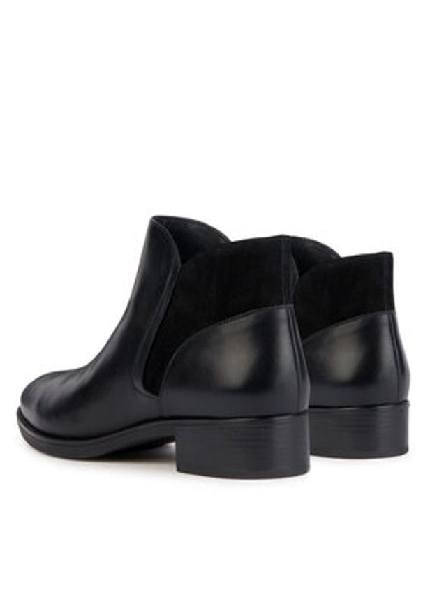 Geox Botki D Felicity D36G1D 04322 C9999 Czarny. Kolor: czarny. Materiał: skóra