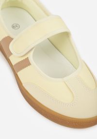 Born2be - Żółte Tenisówki w Stylu Balerinek z Zapięciem na Rzep Talwan. Okazja: na spacer, na co dzień. Zapięcie: rzepy. Kolor: żółty. Materiał: jeans. Styl: casual, elegancki, sportowy #7