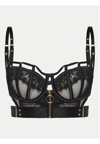 Hunkemöller Biustonosz z fiszbiną Sable 205531 Czarny. Kolor: czarny. Materiał: syntetyk