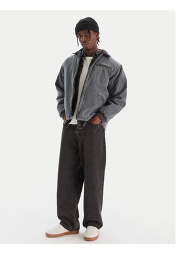 Quiksilver Kurtka jeansowa Shaper Pad Jacket EQYJK04174 Szary Regular Fit. Kolor: szary. Materiał: bawełna