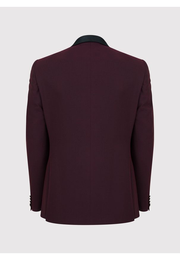 Pako Lorente - PAKO LORENTE – Marynarka smokingowa w kolorze bordowym. Okazja: na ślub cywilny, na wesele. Kolor: czerwony. Materiał: wełna, elastan, poliamid