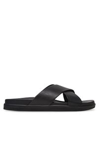 Jack & Jones - Jack&Jones Klapki Jfwverona 12275239 Czarny. Kolor: czarny. Materiał: skóra