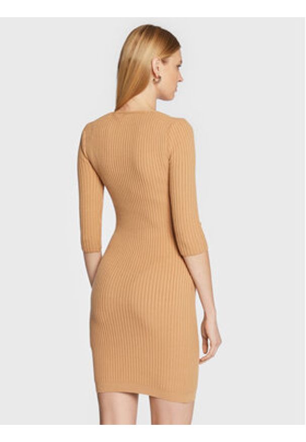 Rinascimento Sukienka dzianinowa CFM0010919003 Brązowy Slim Fit. Kolor: brązowy. Materiał: wiskoza