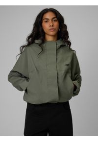 4f - 4F Kurtka przejściowa damska - khaki M. Okazja: na co dzień. Kolor: oliwkowy, brązowy, wielokolorowy. Materiał: materiał. Wzór: gładki. Styl: casual #1