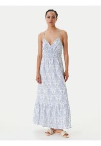 YAS Sukienka letnia Cinni 26036881 Błękitny Regular Fit. Kolor: niebieski. Materiał: bawełna. Sezon: lato