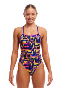 FUNKITA - Strój pływacki jednoczęściowy damski Funkita Twisted One Piece. Kolor: fioletowy