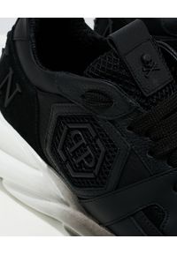Philipp Plein - PHILIPP PLEIN - Czarne sneakersy Huragan. Wysokość cholewki: przed kostkę. Kolor: czarny. Materiał: guma. Szerokość cholewki: normalna. Wzór: aplikacja #8