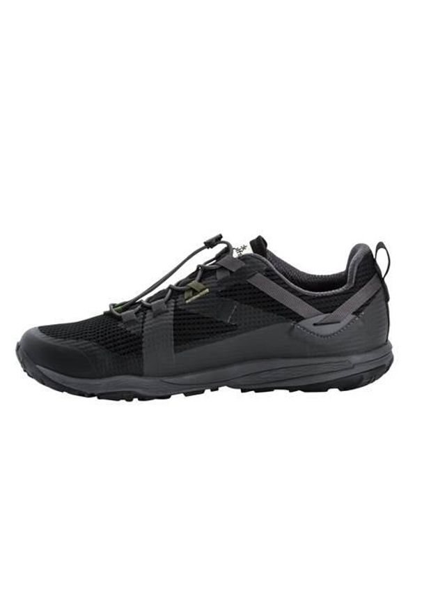 Buty do chodzenia męskie Jack Wolfskin Spirit Low. Kolor: czarny. Materiał: materiał, syntetyk. Szerokość cholewki: normalna. Sport: turystyka piesza