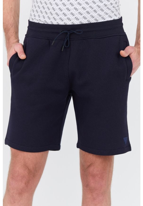 Guess - GUESS Granatowe męskie spodenki Aldwin, Rozmiar XXL. Kolor: niebieski