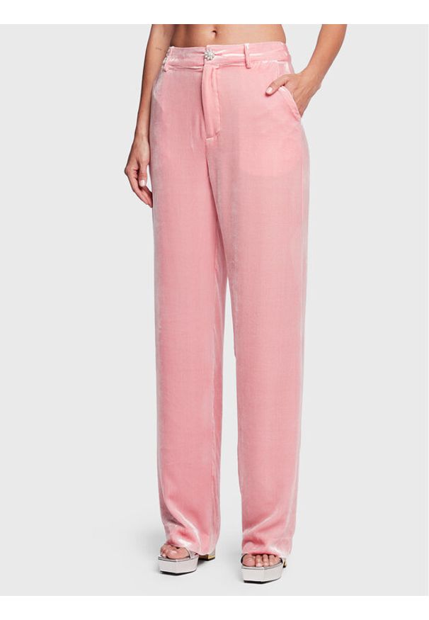 Custommade Spodnie materiałowe Pamela 999365534 Różowy Wide Leg. Kolor: różowy. Materiał: materiał, wiskoza