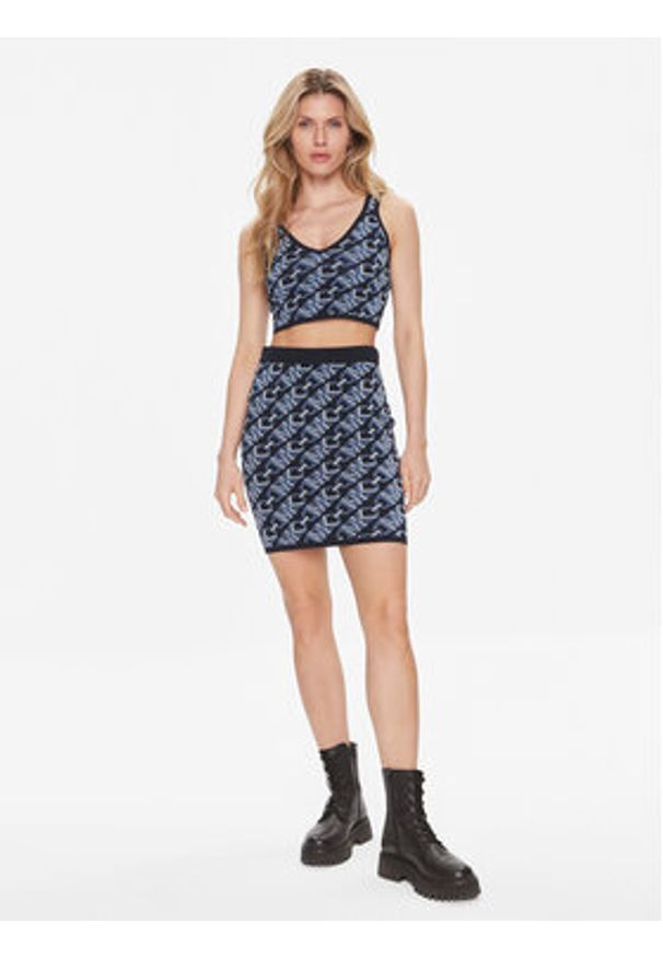 MICHAEL Michael Kors Spódnica mini MR470BM9Z6 Granatowy Slim Fit. Kolor: niebieski. Materiał: wiskoza