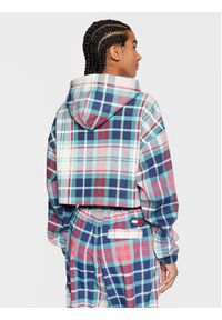 Tommy Jeans Bluza Crp Tartan DW0DW14866 Niebieski Relaxed Fit. Kolor: niebieski. Materiał: syntetyk