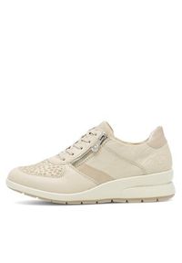 Rieker Sneakersy L4821-60 Écru. Materiał: skóra