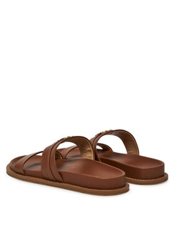 MICHAEL Michael Kors Klapki Mandy Flat Sandal 40S5MAFS2L Brązowy. Kolor: brązowy. Materiał: skóra
