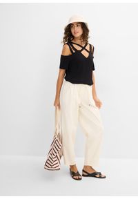 bonprix - Shirt z wycięciami. Kolor: czarny. Styl: elegancki #3