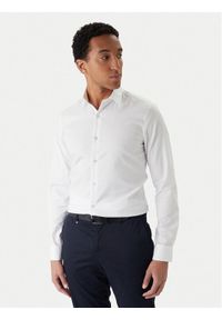 Calvin Klein Koszula LV019EU053 Biały Slim Fit. Kolor: biały. Materiał: bawełna #1