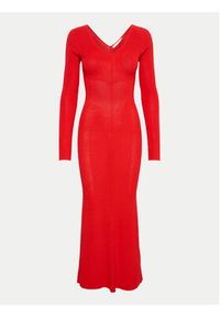 GESTUZ - Gestuz Sukienka dzianinowa 10908347 Czerwony Slim Fit. Kolor: czerwony. Materiał: wiskoza