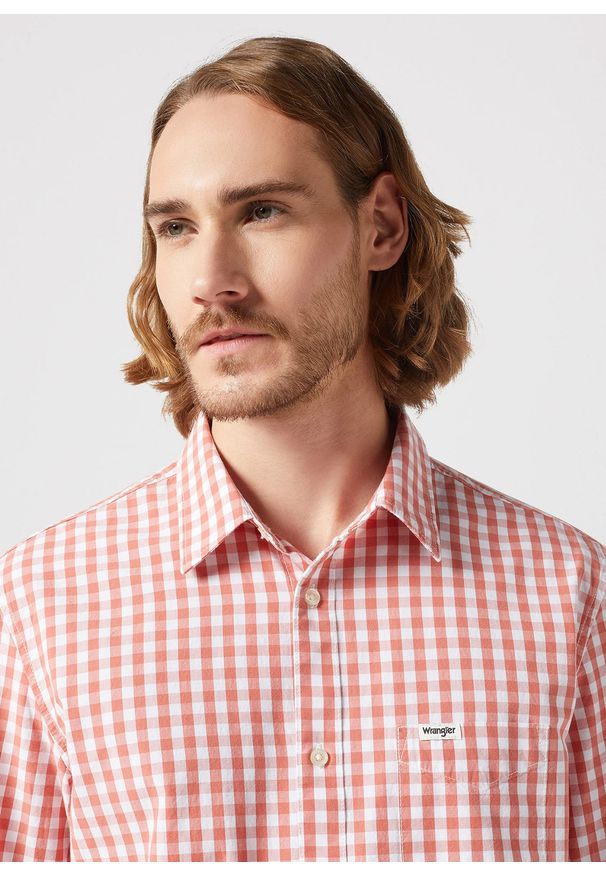 Wrangler - MESKA KOSZULA WRANGLER SS 1 PKT SHIRT RED 112350569