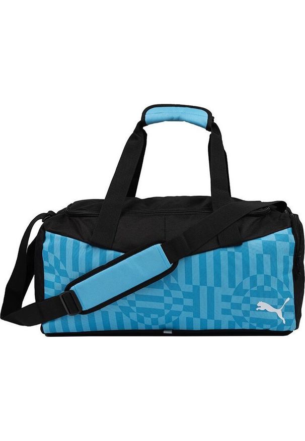 Puma Torba sportowa treningowa podróżna Puma individualRISE Medium błękitno-czarna 79913 05. Kolor: niebieski, wielokolorowy, czarny