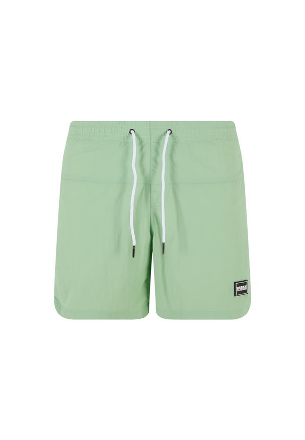 Urban Classics - Męskie Szorty Kąpielowe Block. Kolor: zielony. Styl: sportowy