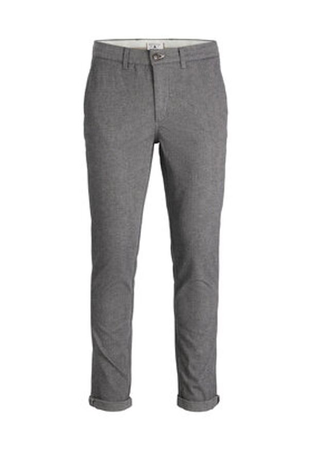 Jack & Jones - Jack&Jones Chinosy Marco 12206198 Szary Slim Fit. Kolor: szary. Materiał: bawełna