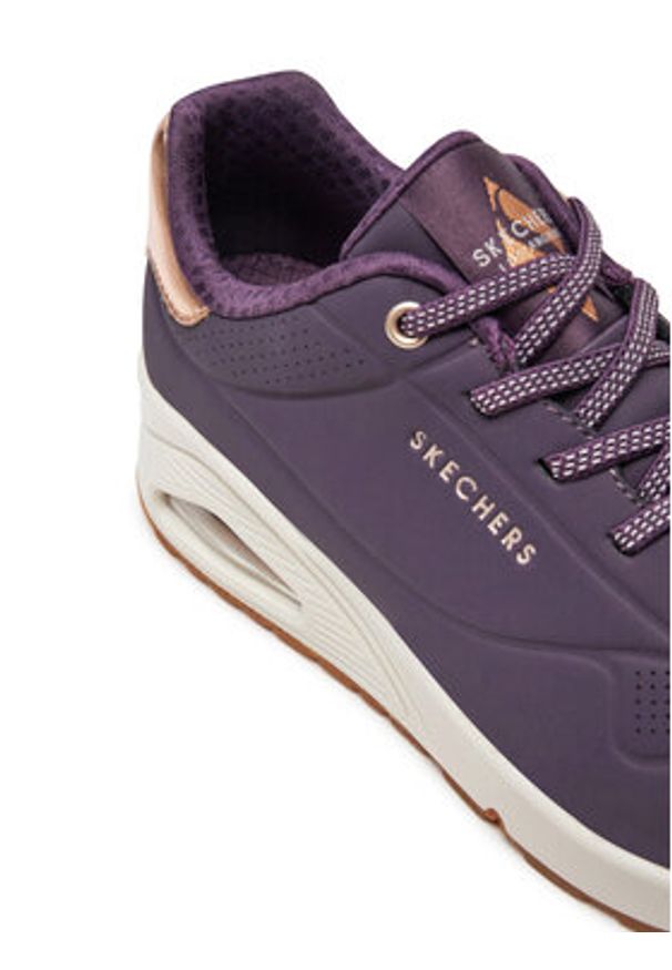 skechers - Skechers Sneakersy 155196/DKPR Fioletowy. Kolor: fioletowy. Materiał: skóra
