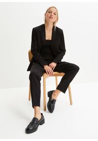 bonprix - Spodnie biznesowe. Okazja: na spotkanie biznesowe. Kolor: czarny. Styl: biznesowy, elegancki
