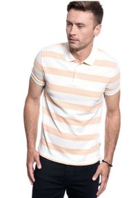 Wrangler - MĘSKA KOSZULKA POLO WRANGLER SS STRIPE POLO OFF WHITE W7F3K4737 112131801. Typ kołnierza: polo