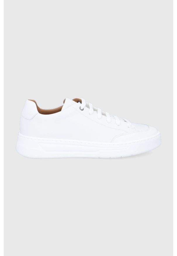 BOSS - Boss Buty skórzane Baltimore 50461895.100 kolor biały. Nosek buta: okrągły. Zapięcie: sznurówki. Kolor: biały. Materiał: skóra