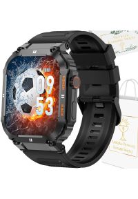 Gravity - Zegarek chłopięcy KOMUNIA SMARTWATCH GRAVITY LUTON GT6-1 czarny/gumowy czarny. Rodzaj zegarka: smartwatch. Kolor: czarny. Materiał: guma