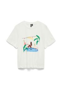 Vero Moda T-Shirt Emily 10344804 Biały Regular Fit. Kolor: biały. Materiał: bawełna #2