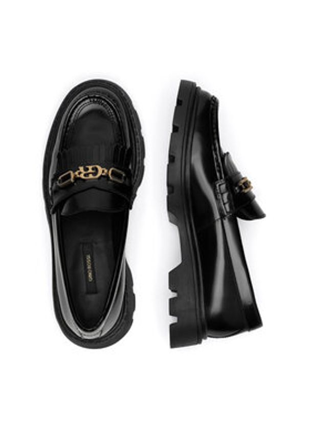 Gino Rossi Loafersy MALA-115991 Czarny. Kolor: czarny. Materiał: lakier, skóra