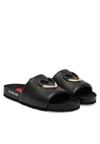 Love Moschino - LOVE MOSCHINO Klapki JA28283G1MIE0000 Czarny. Kolor: czarny. Materiał: skóra #4
