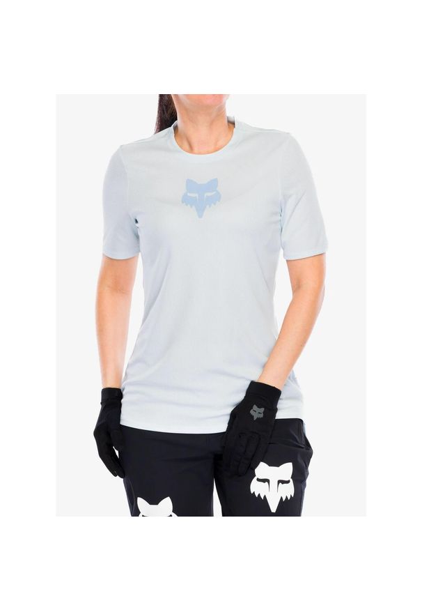 FOX - Koszulka rowerowa damska Fox Ranger SS Jersey Fox Head. Kolor: niebieski. Materiał: jersey. Sport: kolarstwo