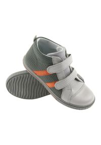 RenBut - Trzewiki buty dziecięce na rzepy Ren But 4275 popiel/pomarańcz pomarańczowe szare. Zapięcie: rzepy. Kolor: szary, wielokolorowy, pomarańczowy. Materiał: skóra, materiał