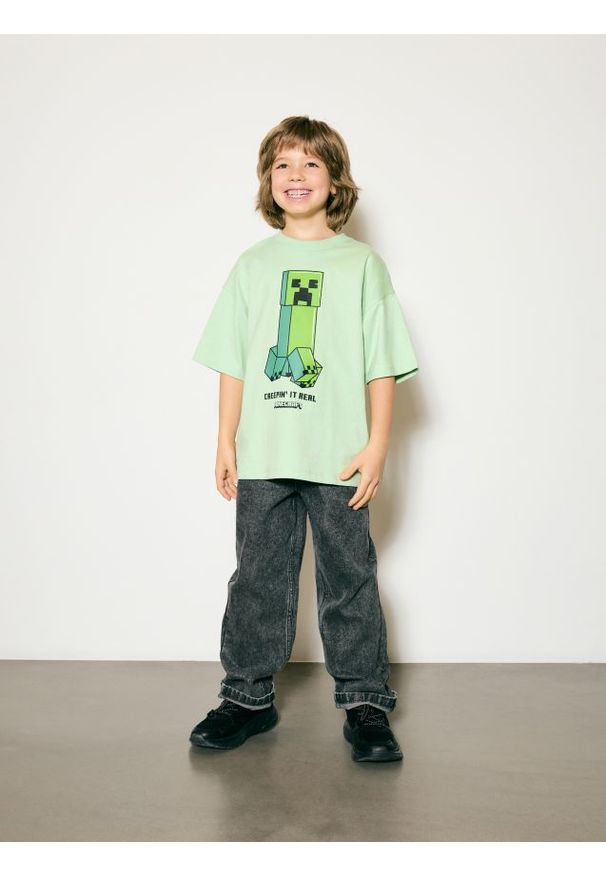 Reserved - Bawełniany t-shirt Minecraft 2 pack - jasnozielony. Kolor: zielony. Materiał: bawełna