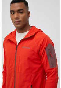 columbia - Columbia kurtka outdoorowa Tall Heights kolor czerwony przejściowa. Kolor: czerwony. Materiał: tkanina, materiał, softshell. Długość rękawa: raglanowy rękaw. Długość: długie #4