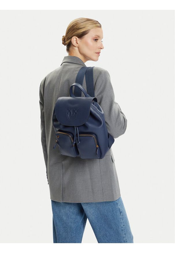 Pinko - PINKO Plecak Carrie Backpack PE 25-26 PLTT 104351 A29Q Granatowy. Kolor: niebieski. Materiał: skóra