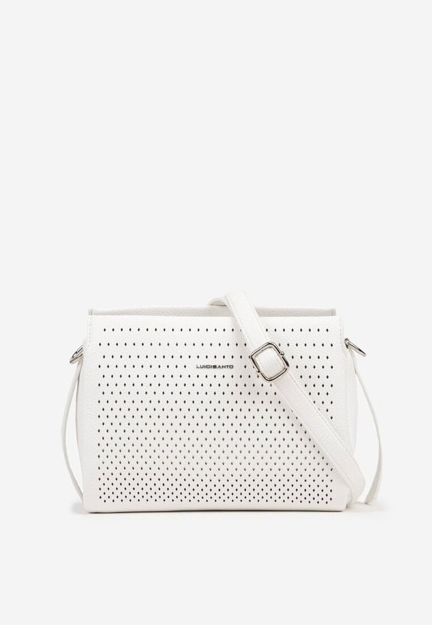 Born2be - Biała Elegancka Torebka Listonoszka z Klapą Idemessa. Kolor: biały. Styl: elegancki