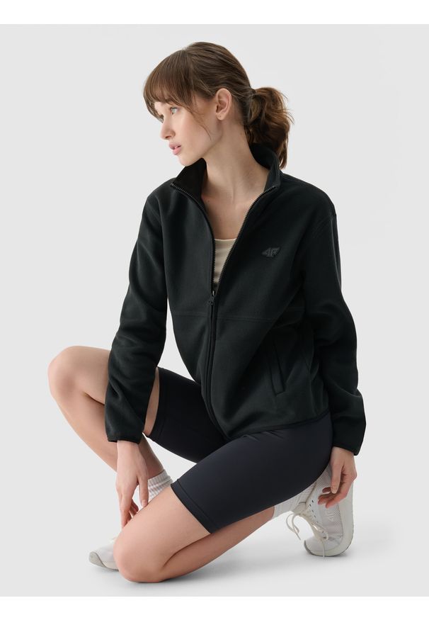 4f - 4F Polar ze stójką regular damski - czarny XXL. Typ kołnierza: kołnierzyk stójkowy. Kolor: czarny. Materiał: polar. Wzór: gładki. Sezon: zima. Sport: narciarstwo, turystyka piesza, wspinaczka, snowboard