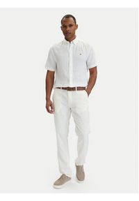 TOMMY HILFIGER - Tommy Hilfiger Koszula MW0MW41531 Biały Regular Fit. Kolor: biały. Materiał: len #2