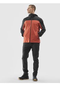4f - Kurtka trekkingowa membrana 10000 męska - brązowa. Kolor: brązowy. Materiał: hardshell, softshell, tkanina, polar #2