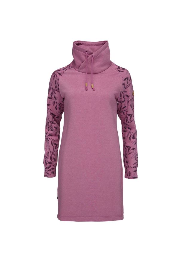 YOA - Sukienka/bluza damska LOAP Ebnera, różowa, L. Kolor: różowy. Materiał: bawełna, poliester. Długość rękawa: raglanowy rękaw. Typ sukienki: sportowe. Styl: sportowy
