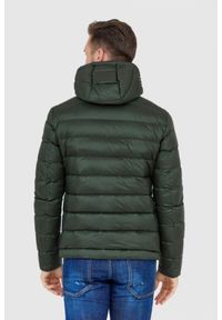 Blauer USA - BLAUER Zielona puchowa kurtka męska z kapturem, Rozmiar XXL. Typ kołnierza: kaptur. Kolor: zielony. Materiał: puch