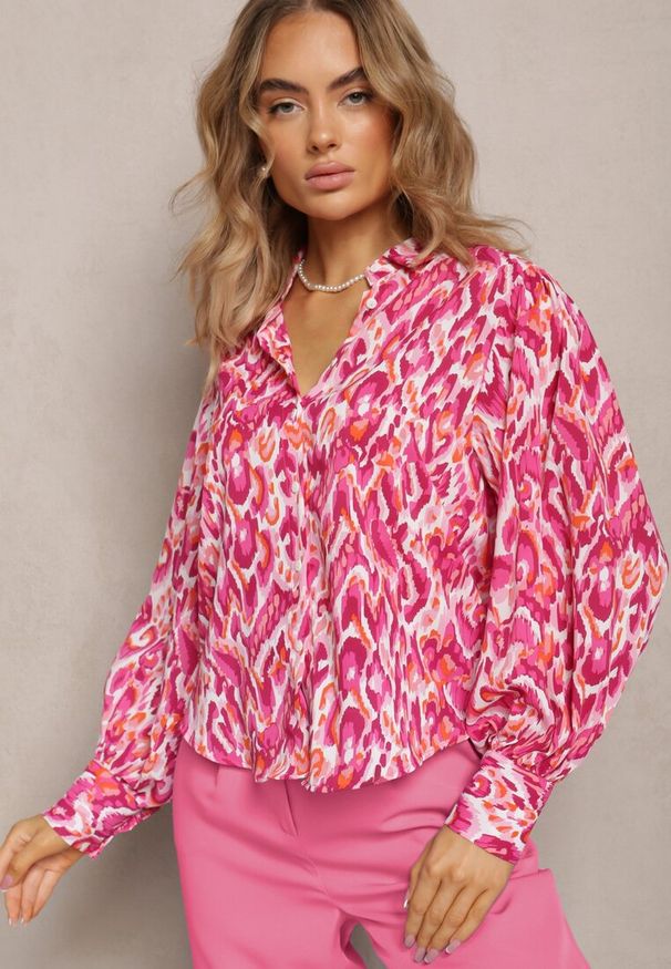 Renee - Różowa Koszula w Fantazyjny Print Merrell. Kolor: różowy. Wzór: nadruk