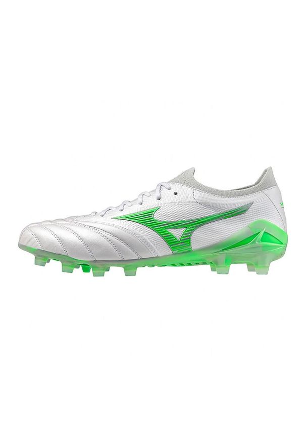 Buty piłkarskie męskie Mizuno Morelia Neo Iv Japan Fg. Zapięcie: sznurówki. Kolor: biały. Materiał: tkanina, skóra, materiał, syntetyk. Szerokość cholewki: normalna. Sport: piłka nożna