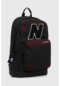 New Balance plecak kolor czarny duży z aplikacją. Kolor: czarny. Wzór: aplikacja #5