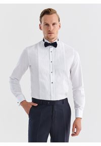 Pako Lorente - PAKO LORENTE – Biała smokingowa koszula męska. Typ kołnierza: łamany. Kolor: biały. Materiał: bawełna. Długość rękawa: długi rękaw. Długość: długie #8