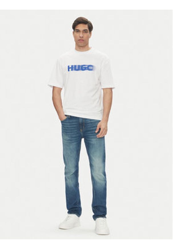 Hugo - HUGO T-Shirt Nalax 50543493 Biały Regular Fit. Kolor: biały. Materiał: bawełna
